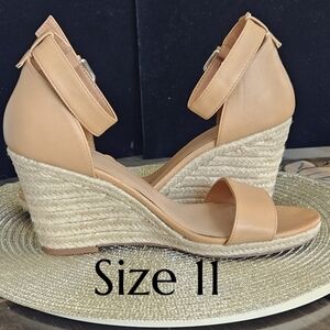 a new day Open Toe Espadrille Style Wedge Heel Sandal Size 11